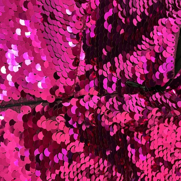 NWT SACHIN & BABI | Maslak Sequined Flounce Hem Midi Dress in Fuchsia | Size 0 - Picture 14 of 16